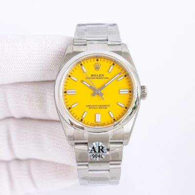 ROLEX Multicolor Oyster Perpetual  2824  Yellow Watch buy replica watches online USA